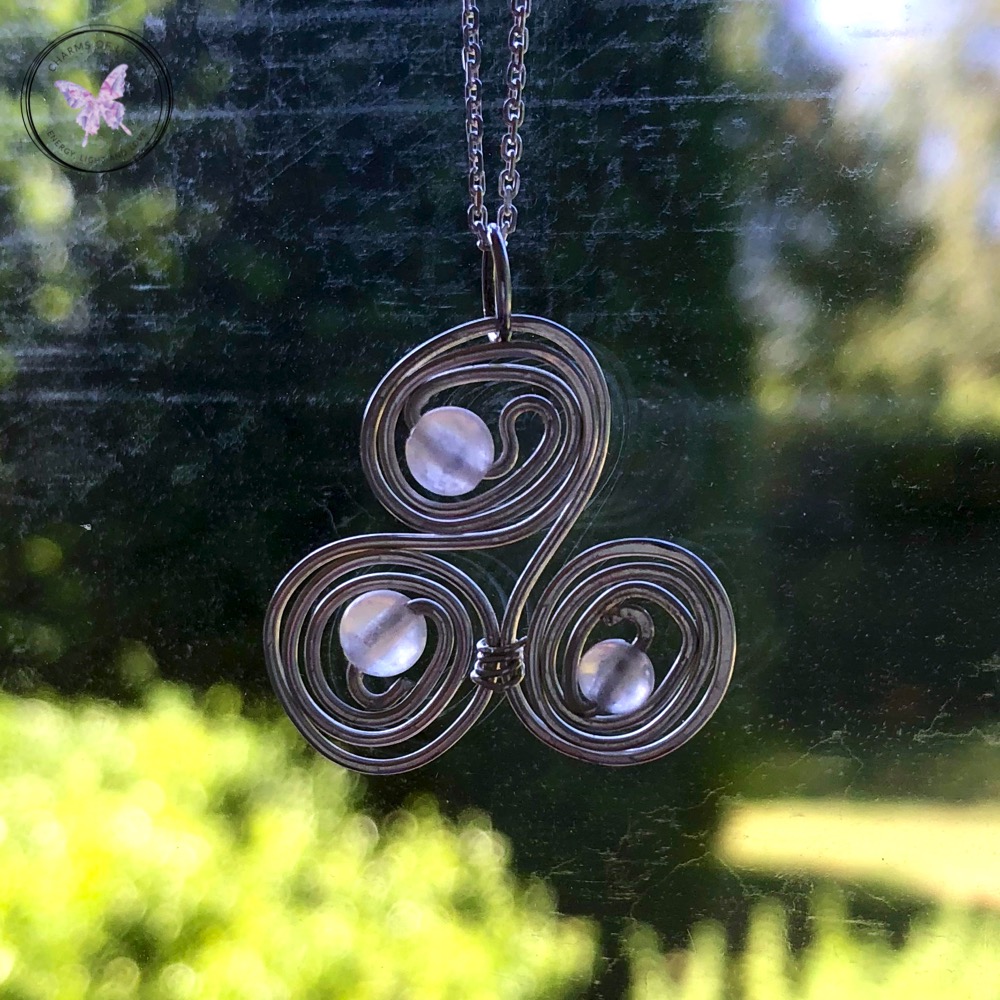 Rose Quartz Celtic Triskelion Pendant